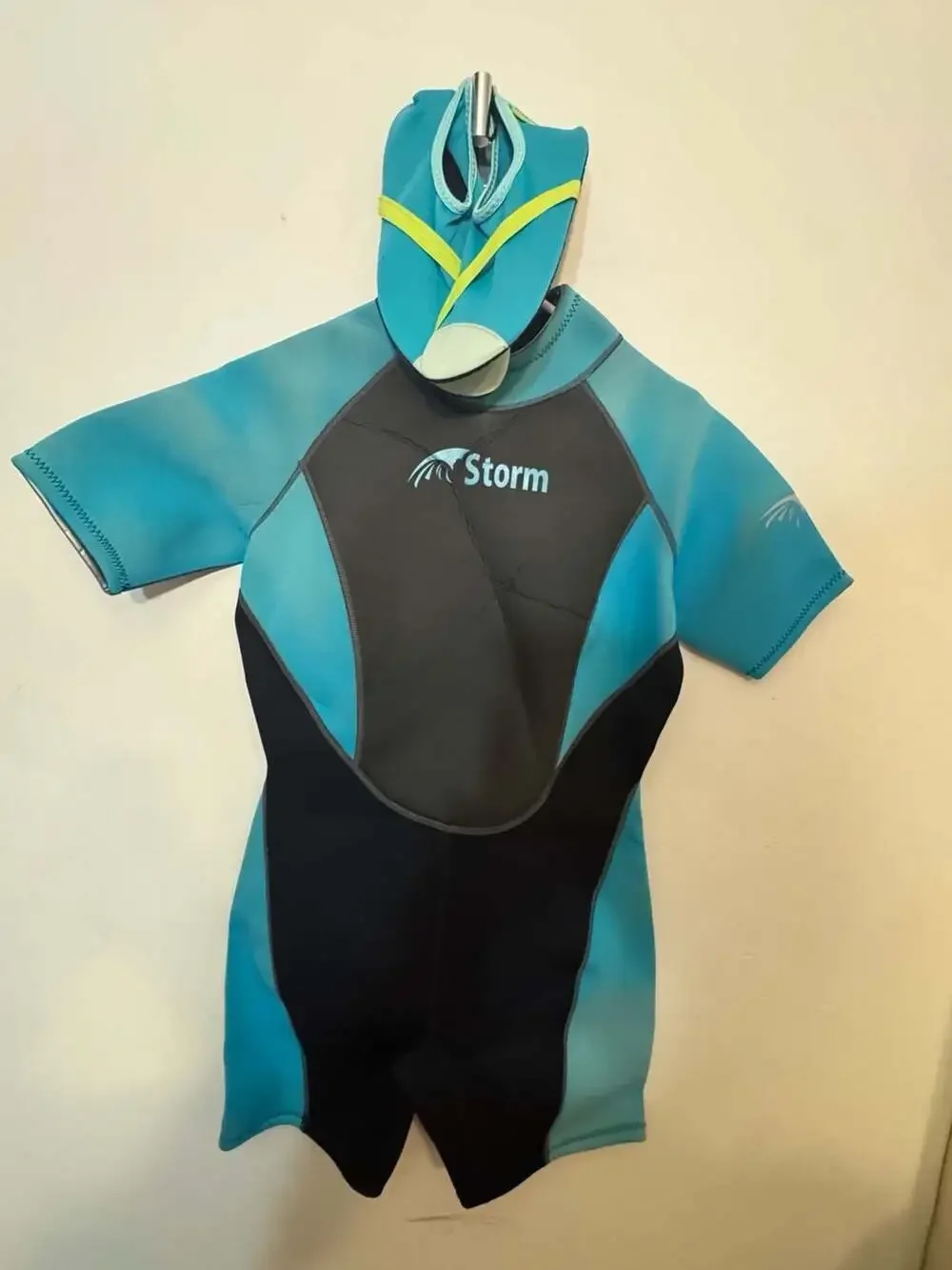 Storm Youth Shorty Wetsuit Spring Suit Size XL/14 Blue Black